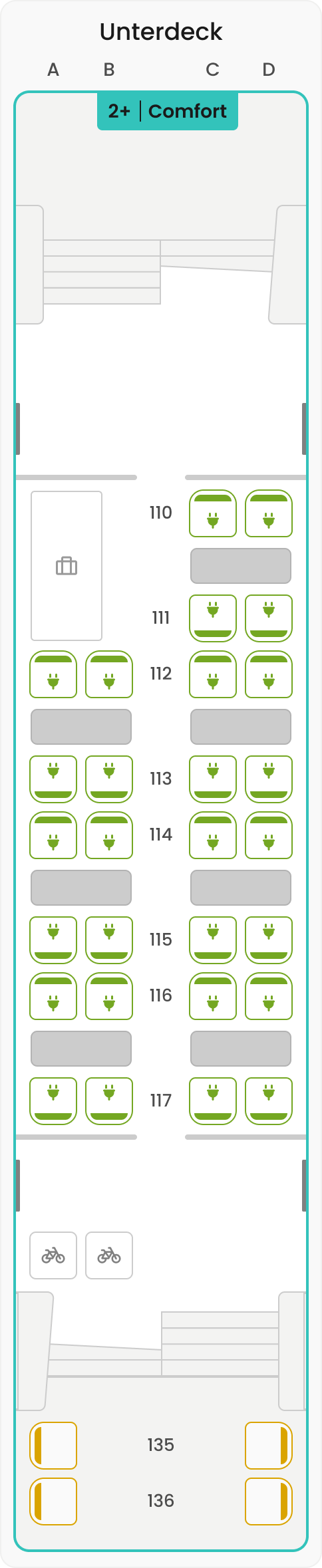 Sitzplan Übersicht – Wagen 11 – Unterdeck