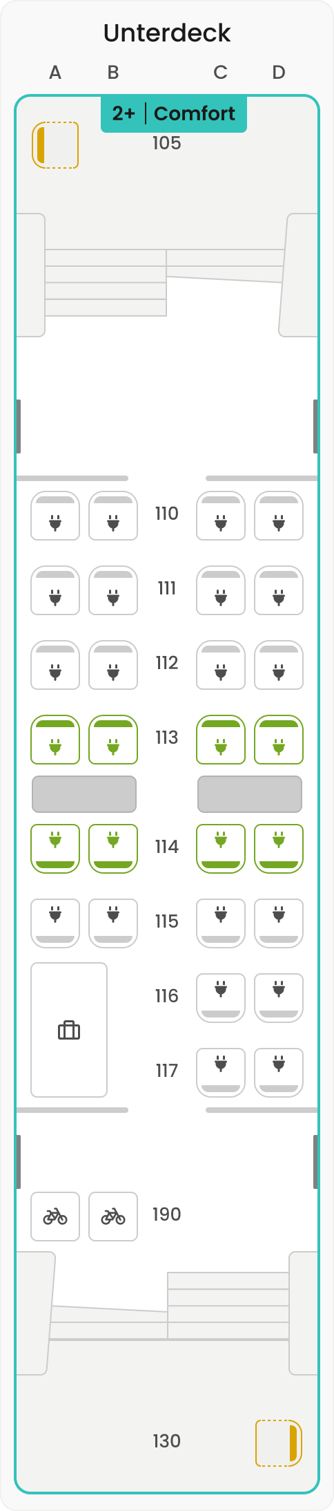 Sitzplan Wagen 11 Unterdeck
