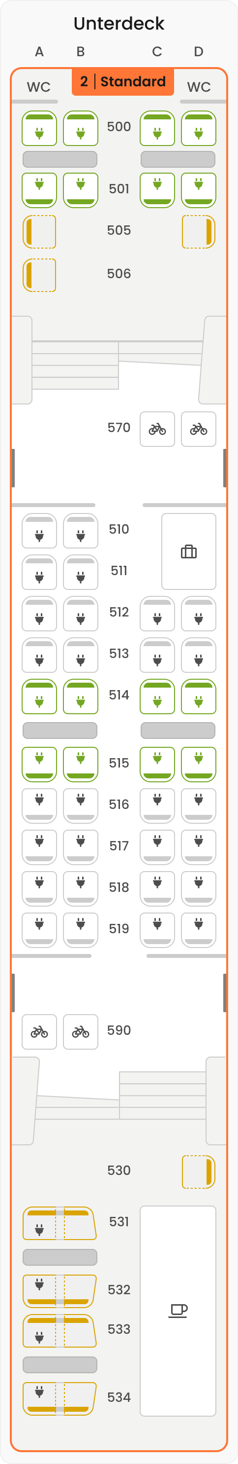 Sitzplan Wagen 15 Unterdeck