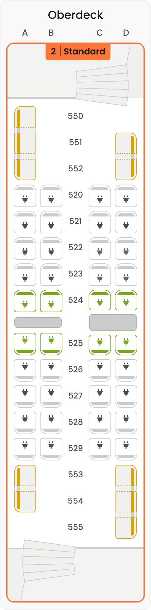Sitzplan Wagen 15 Oberdeck