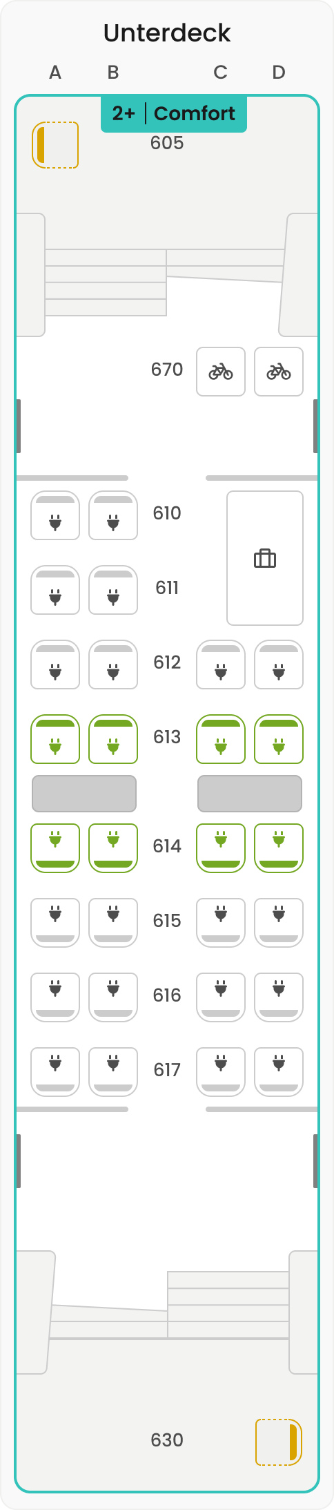 Sitzplan Wagen 16 Unterdeck