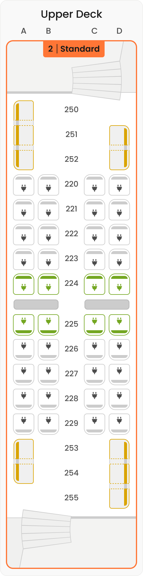 Seating plan – coach 12 – upper deck