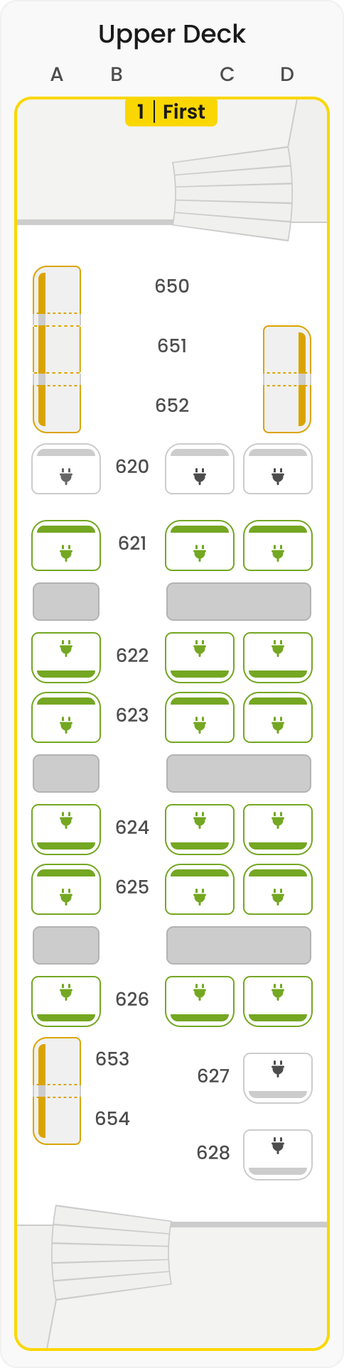 Seating plan – coach 16– upper deck