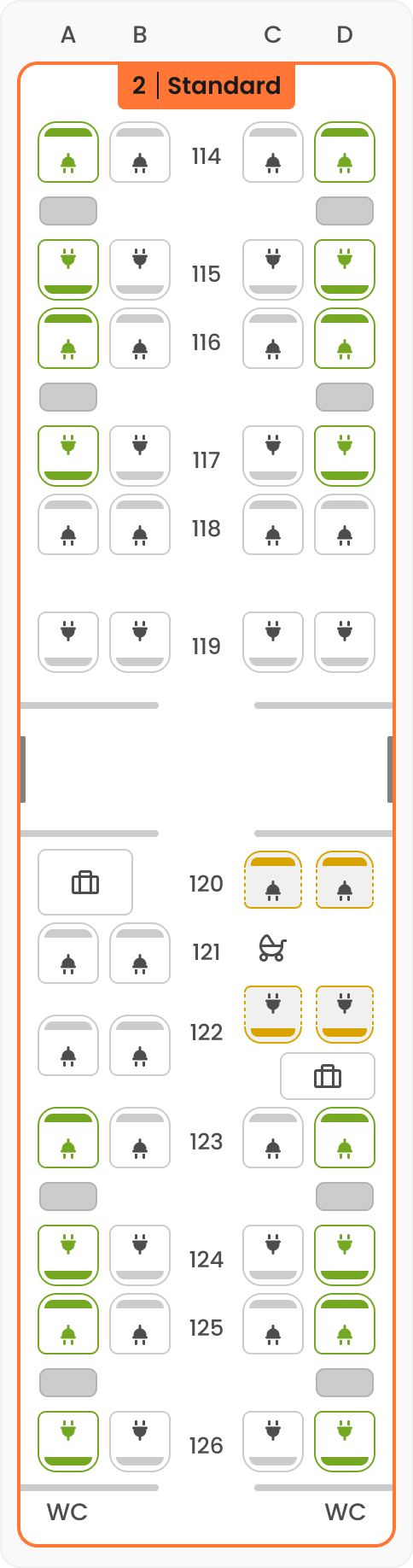 SMILE Sitzplan Übersicht – Wagen 02 – Standard