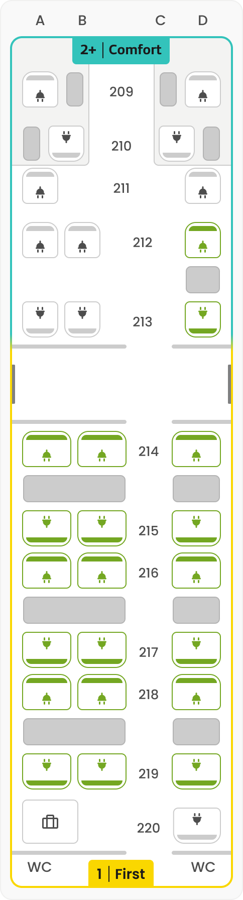 SMILE Sitzplan Übersicht – Wagen 10 – Comfort & First
