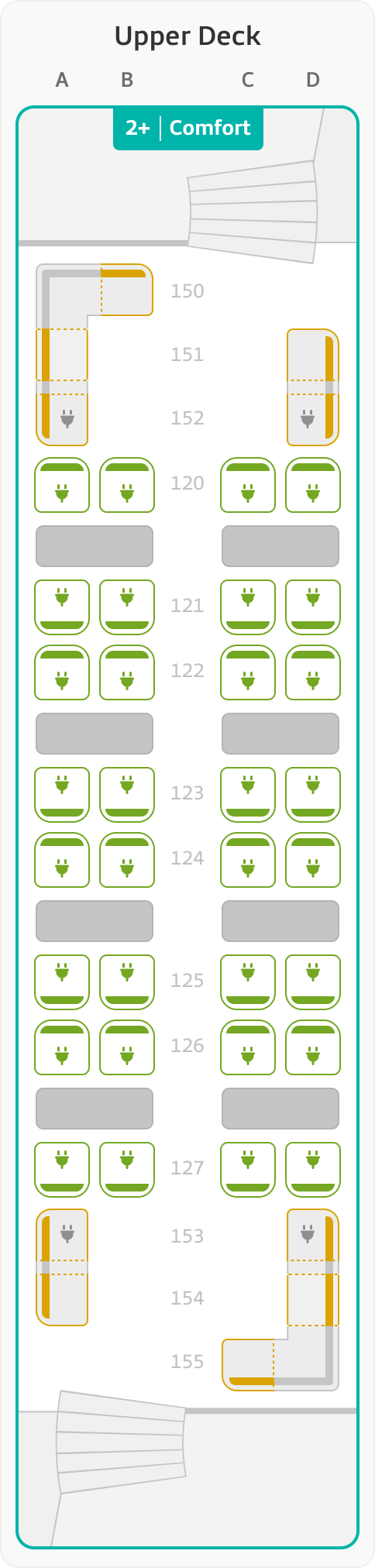 Seat map – coach 11 – upper deck