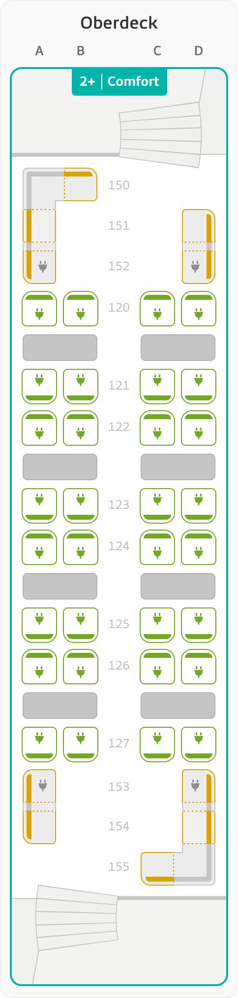 Sitzplan Übersicht – Wagen 11 – Oberdeck