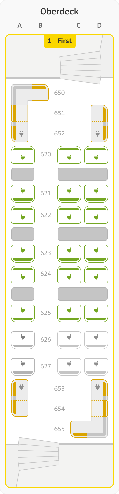 Sitzplan Übersicht – Wagen 16 – Oberdeck